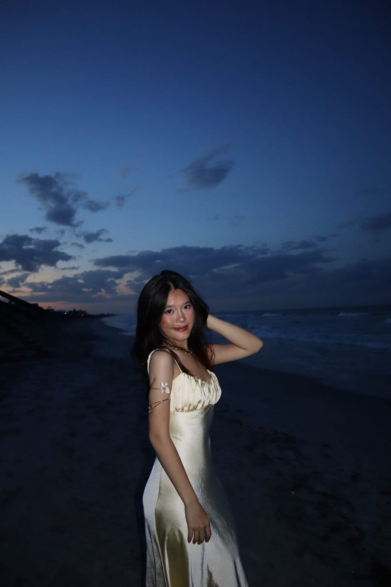 My at the beach at blue hour